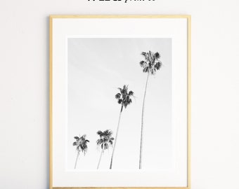 Palm Tree Wall Art, Black and White Prints, Tropical Wall Art, Palm Print, Beach Wall Art, Wall Art Prints, Home Decor Wall Art
