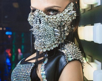 Skull Mask, Halloween Mask, Rave Mask, DJ Mask, Masquerade Mask, Rave Clothing, Skeleton Mask, Festival Mask, Dance Wear, Festival Wear