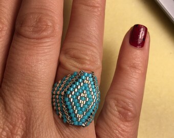 Miyuki Ring, Handmade Ring, Nikitas Design Ring
