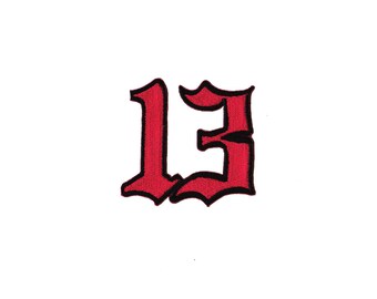 Lucky Number 13 Coffin Patch Red