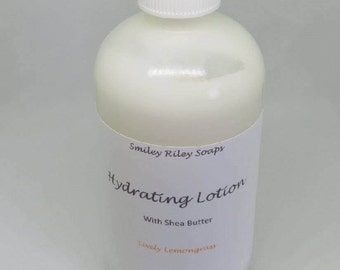 Lemongrass Handmade Lotion - Essential Oil Lotion - 8 Ounce Body Lotion - Hydrating Lotion - Hand Lotion - Spa Gift for Her - Pump Lotion