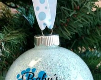 4" Personalized Baby Ornament, Baby's First Christmas Ornament, Personalized Ornament, Christmas Ornament