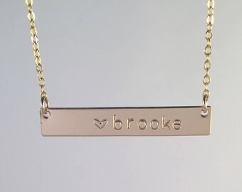 Personalized Baby Name Necklace, Gold Bar Baby Necklace, Personalized Gift, Gold Baby Name Necklace