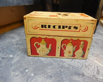 Vintage Recipe Box with 50+ Recipes