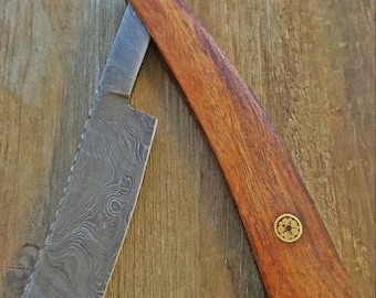 Custom Mens Shaver - HRC Damascus Straight Razor Blade Knife