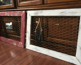 Distressed Chicken Wire Frame (Standard Size) for photos and home decor spaces, Farmhouse style