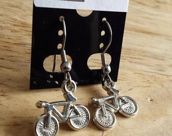 Bicycle bike Silver Earring / Earring silver color bicycle
