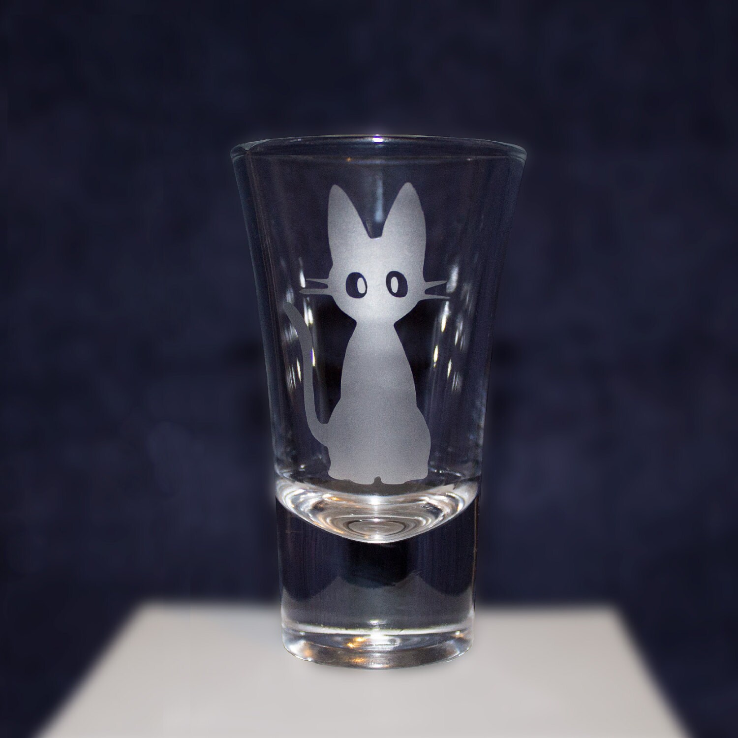 Anime inspired shot glass Jiji design Studio Ghibli
