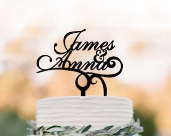 Personalized Wedding Cake topper, customized cake topper for wedding, Bride and Groom name wedding cake topper funny