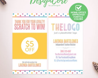 Scratch Off Card, Scratch to Win, Home Office Approved, Personalized, Polka Dot Design, Digital Files, Marketing, Fashion Retailer, DCSOC001