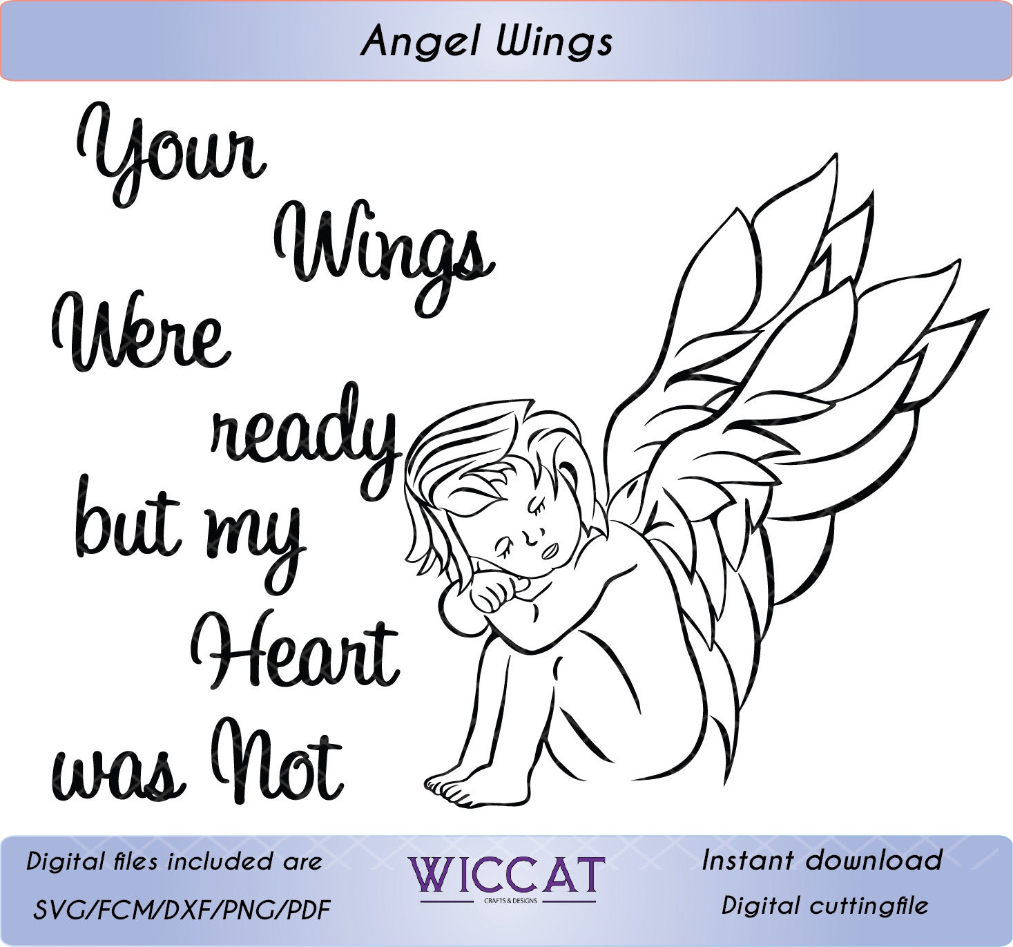 Download Angel Boy Loss quote Angel Wings svg Guardian by WiccatDesign