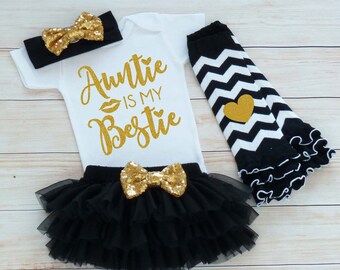 Baby Girl Outfit, Auntie Is My Bestie, Baby Girl Coming Home Bodysuit, Coming Home Baby Girl, Auntie's Girl, Baby Shower Gift, Infant Shirt