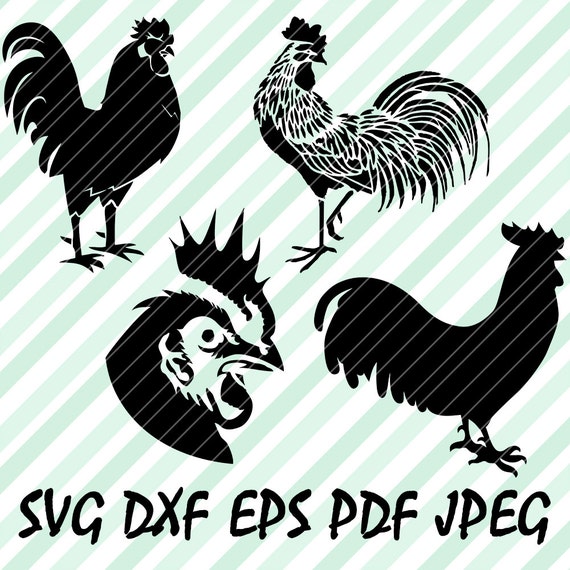 Download Rooster Chicken Symbol 2017 New Year SVG Cut Files DXF Eps Pdf