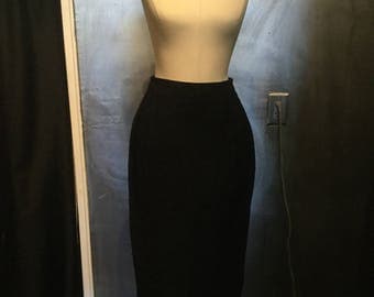 1980s high waisted suede midi skirt/biker skirt/leather skirt/high waisted/-S