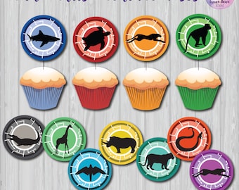 Wild Kratts Creature Discs, Wild Kratts Party Decoration, Wild Kratts Birthday Party, Wild Kratts Cupcake Toppers, Wild Kratts Printable