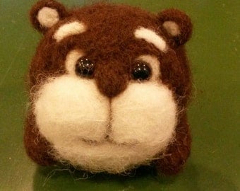 Hamster needle felted toy, happy wool hamster