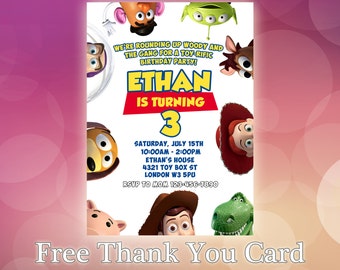 Toy Story Invitation / Toy Story Birthday Invitation / Toy Story Woody invitation / Buzz invitation / Toy Story Printable Invite / TS08