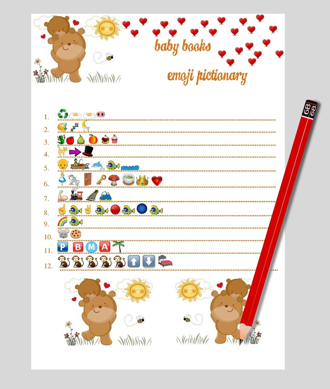 Beby emoji game Kids book pictionary Emoji baby game Baby book