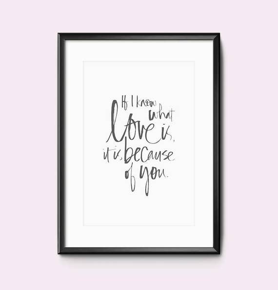 Print / Poster 'Because Of You' Wall Art Modern