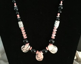 Teardrop and miniature hearts necklace