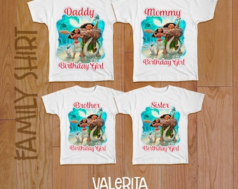 4 Moana Iron On Transfer, Moana family shirts, Moana Birthday Girl, Moana birthday shirt, Moana Tshirt Transfer, Moana shirt, Moana iron on