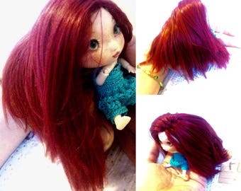 5 .taille Firefly chibi of waterlilies doll wig going to aux mh Cape semi solid... 100% hand made.