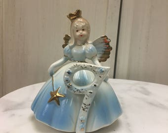 Vintage, Josef Original, birthday angel age 9, vintage collectable, cake topper, keepsake