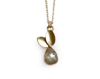 Rose Cut Diamond Necklace - Recycled Gold and Ethically Sourced Diamond Necklace