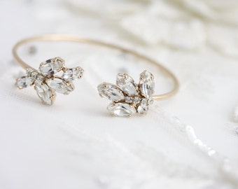 Bridal Wedding Bracelet Crystal Cuff Bracelet Open Cuff Bracelet Swarovski Crystal Bridesmaids Jewelry Rose Gold Crystal Bracelet SOPHIE