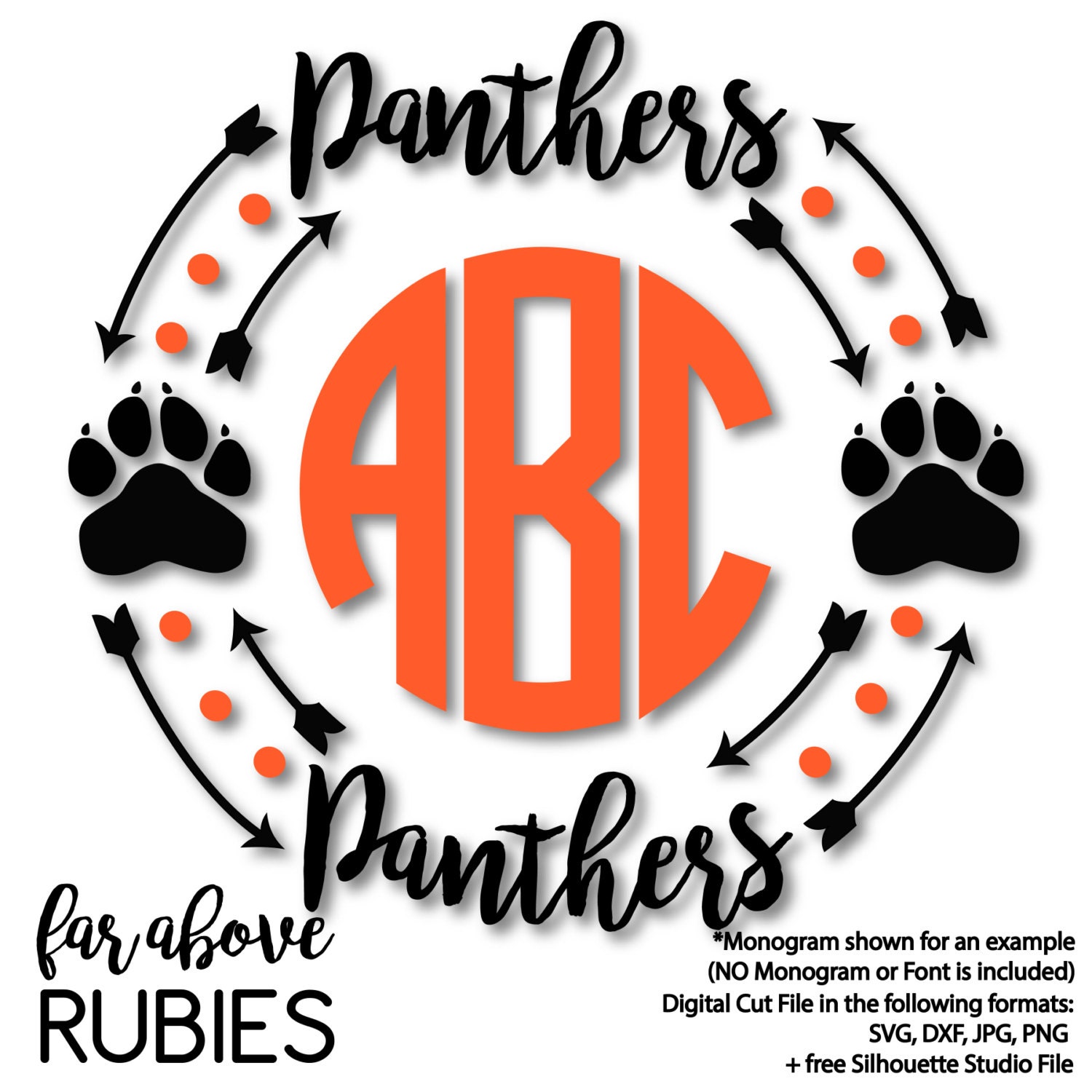 Download Panther Paw Monogram Frame (monogram NOT included) - SVG ...