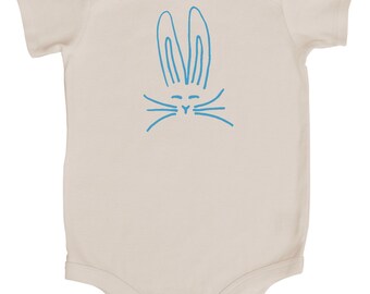 Nordic Bunny Baby Bodysuit (Natural)