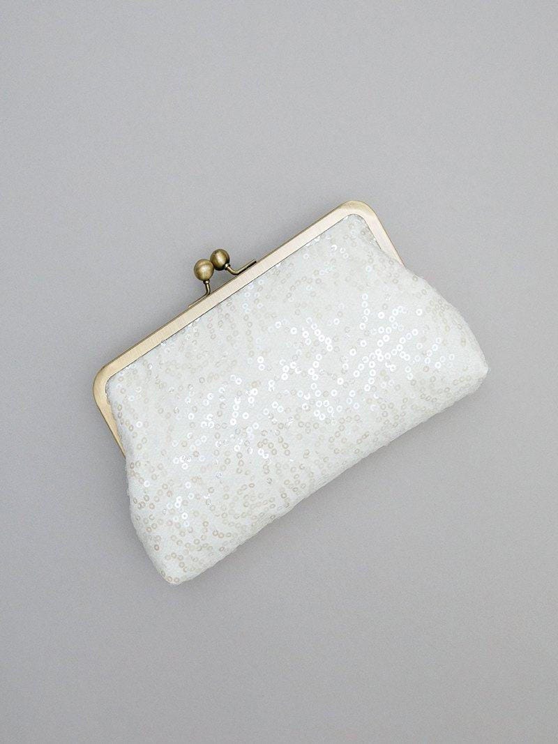 white ivory clutch bag