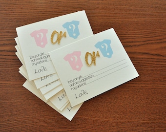 Gender Reveal Party Prediction Cards 10CT. Handcrafted in 2-3 Business Days. Gender Reveal Party Ideas.
