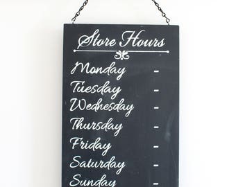 Chalkboard Sign, Business Hours Sign, Store Hours Sign, Boutique Sign, Spa Sign, Store Hour Sign, Custom Sign