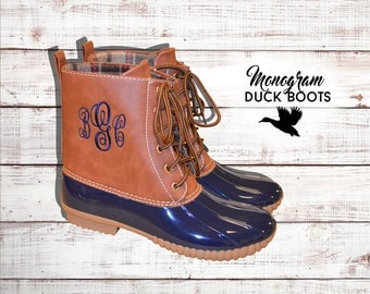 Monogram Duck Boots, Personalized Duck Boots, Winter Shoes & Boots, Monogram Ankle Boots, Personalized Ankle Booties
