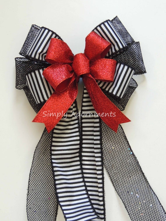red black christmas bow red black stripes wreath bow black red red black christmas bow red black stripes wreath bow black red