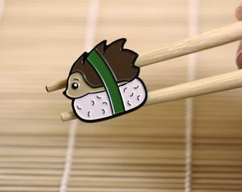 Hedgehog Sushi Pin - Enamel Pins - Sushi Gifts - Cute Accessories - Kawaii / Cute / Japanese Gifts - Pin Badge - Buttons - Hedgehog Gifts