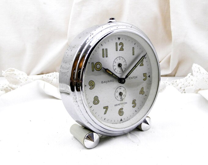 Large Working Vintage French Bayard Stentor Répétition Mechanical Alarm Clock, Wind-up Clock, Retro, Vintage Home, Interior, French Decor