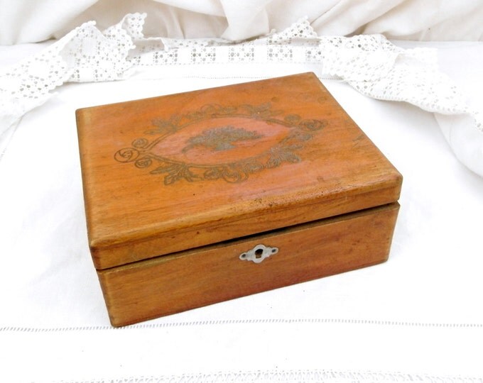 Antique French Art Nouveau Wooden Box, Le Superbe, Retro Interior, Gift, Shabby, Chateau, French Country Decor, Jewelry, Trinket, Arts Craft