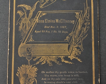 Antique Victorian Memorial Mourning Card