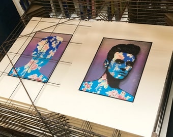 This Charming Man Screenprint Morrissey,The Smiths,Roses,Poster,This Invisible Man,Hand Made Art,Salford Lads Club,1980's,Moz,split fountain