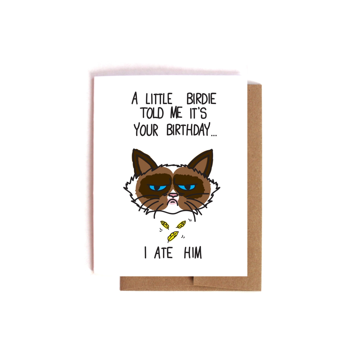 Grumpy Cat Birthday Card Meme BDay Sarcastic