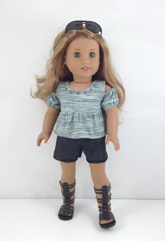 18T Sweet & Sassy Top Shorts and Sandals for 18 Dolls