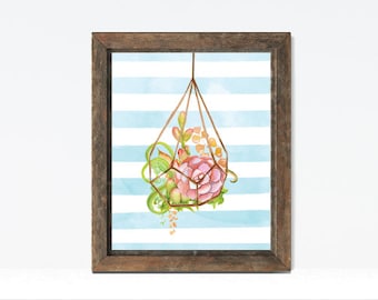 Succulent Art - Succulent Print - Terrarium Art - Succulents - Watercolor Art - Gallery Wall Art - Spring Decor - Succulents - Plant Art