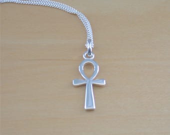 925 Silver Ankh Pendant & 18" Sterling Silver Chain/Silver Ankh Pendant/Ankh Necklace/Egyptian Ankh Necklace/Ankh Jewellery/Ankh Jewelry
