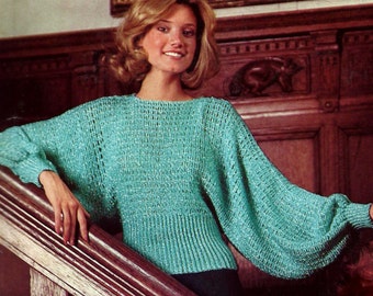 Crochet Batwing Blouse Vintage Crochet Pattern Download