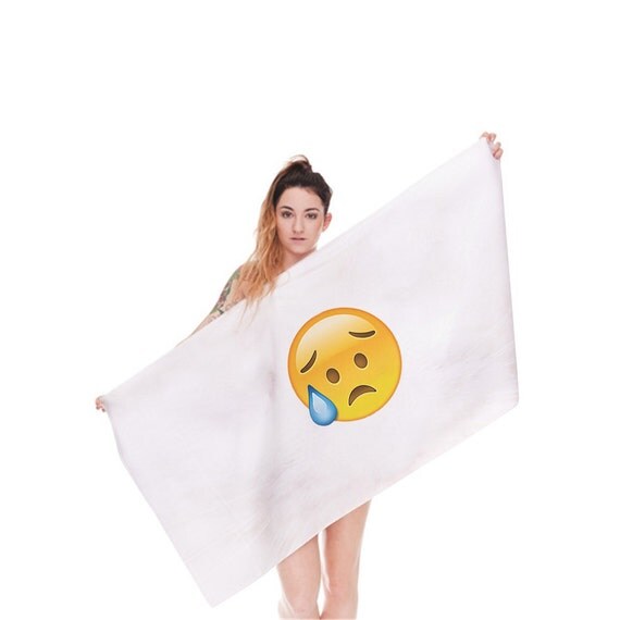 Emoji towel Bath towel Emoji gift Beach Towel Funny Gift Fun