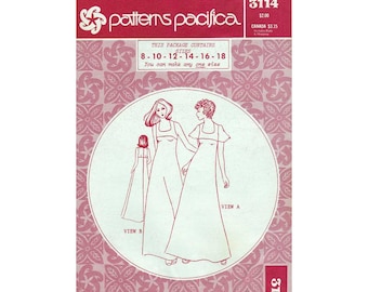 Hawaiian Dress Sewing Pattern Misses Size 8-10-12-14-16-18 Uncut Vintage 1970's Patterns Pacifica 3114
