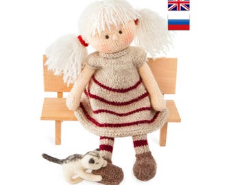 Knitting pattern Doll Toy knitting pattern Knitted doll PDF Doll DIY tutorial Knitted doll making /Maggie, the Magic Doll