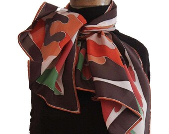 Hand painted crèpe de chine silk scarf